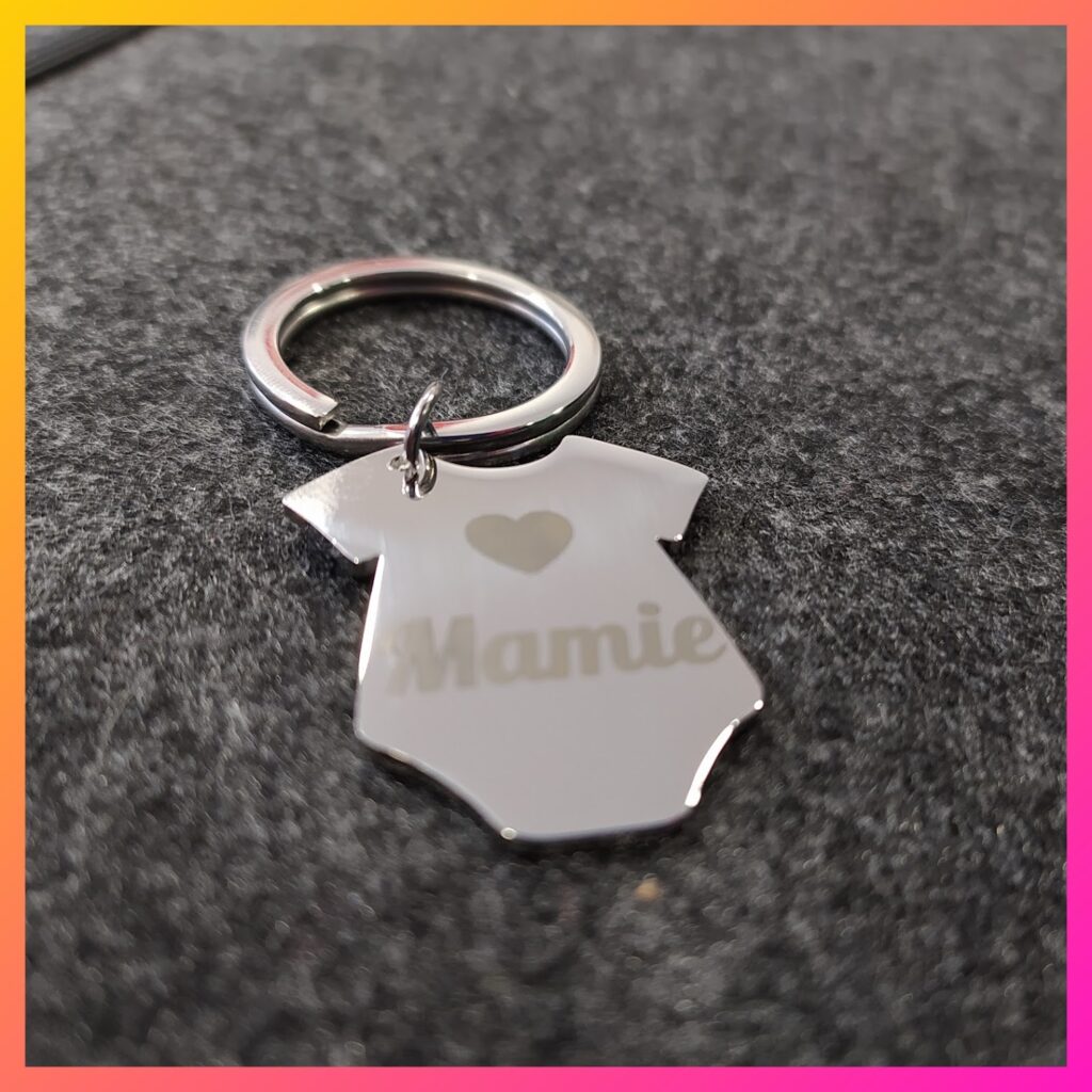 Porte-clés gravé personnalisé avec prénom Mamie
