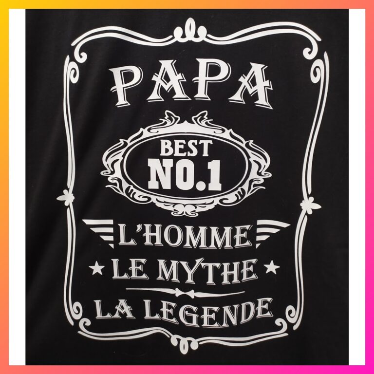 T-shirt personnalisé Papa avec message humoristique – cadeau original pour papa